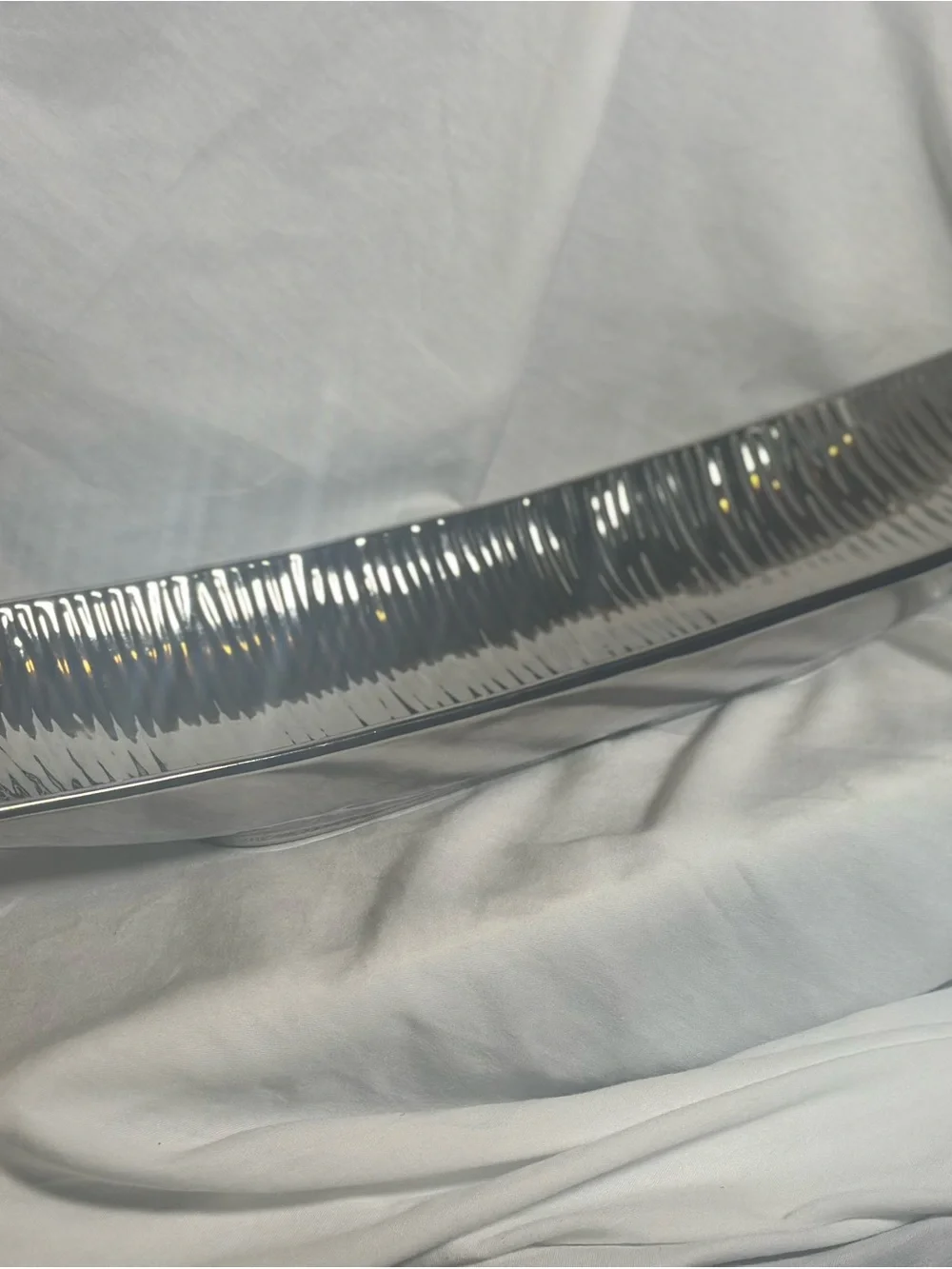 Polished Mirrored Silver Decorative Decorative Bowl - Modern Home Decor